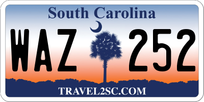 SC license plate WAZ252