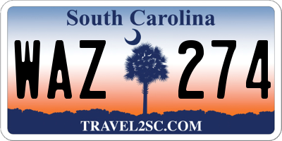SC license plate WAZ274