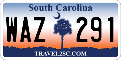 SC license plate WAZ291