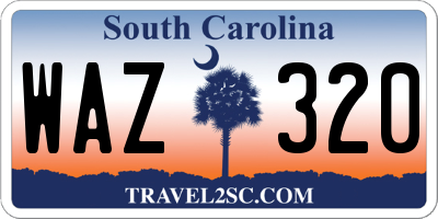 SC license plate WAZ320