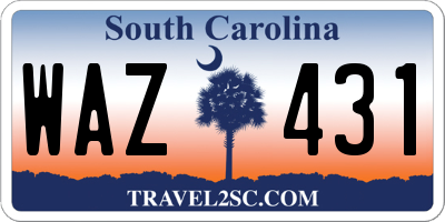 SC license plate WAZ431