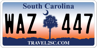 SC license plate WAZ447
