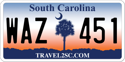 SC license plate WAZ451