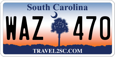 SC license plate WAZ470