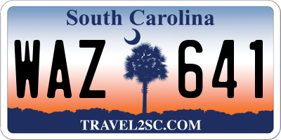 SC license plate WAZ641