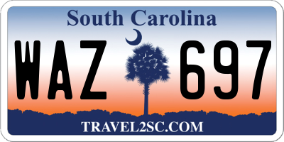 SC license plate WAZ697