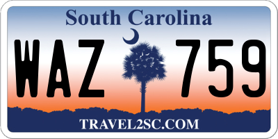 SC license plate WAZ759