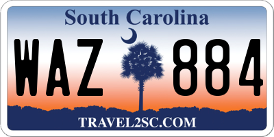 SC license plate WAZ884
