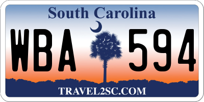 SC license plate WBA594