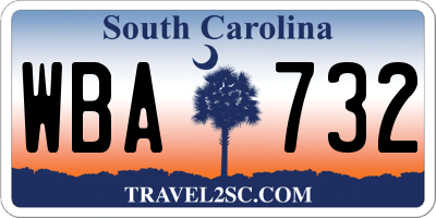 SC license plate WBA732