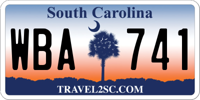 SC license plate WBA741
