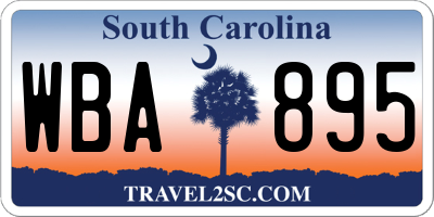 SC license plate WBA895