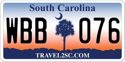 SC license plate WBB076
