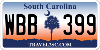 SC license plate WBB399
