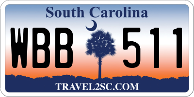 SC license plate WBB511