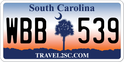 SC license plate WBB539