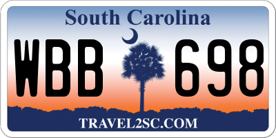 SC license plate WBB698