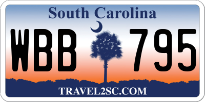 SC license plate WBB795