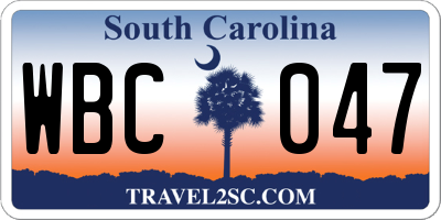 SC license plate WBC047