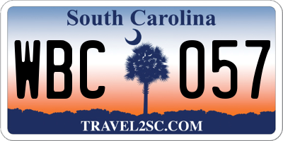 SC license plate WBC057