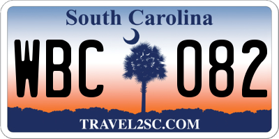 SC license plate WBC082