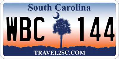 SC license plate WBC144