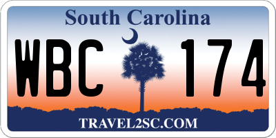 SC license plate WBC174