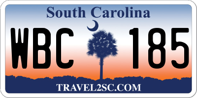 SC license plate WBC185