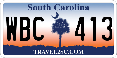 SC license plate WBC413