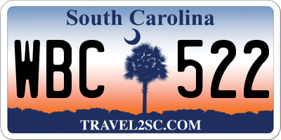 SC license plate WBC522