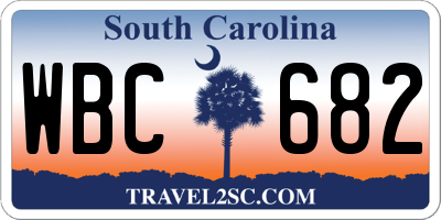 SC license plate WBC682