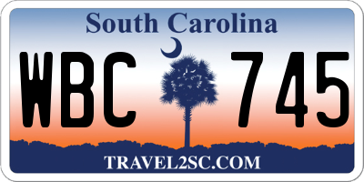 SC license plate WBC745
