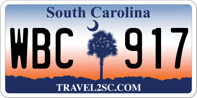 SC license plate WBC917