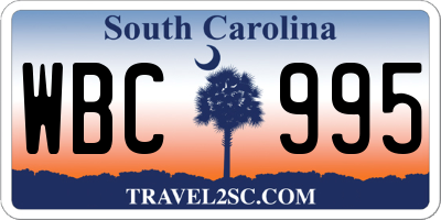 SC license plate WBC995