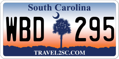 SC license plate WBD295
