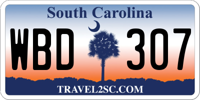 SC license plate WBD307