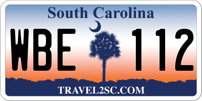 SC license plate WBE112