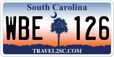 SC license plate WBE126