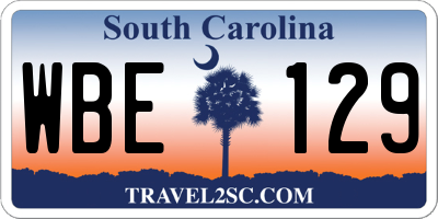 SC license plate WBE129