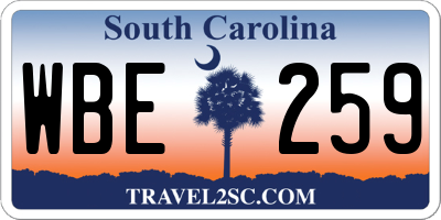 SC license plate WBE259