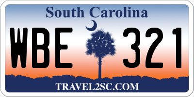 SC license plate WBE321
