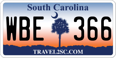 SC license plate WBE366
