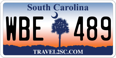 SC license plate WBE489