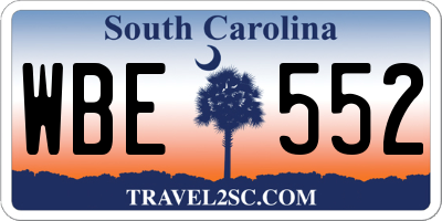 SC license plate WBE552