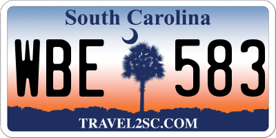 SC license plate WBE583