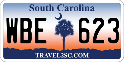 SC license plate WBE623