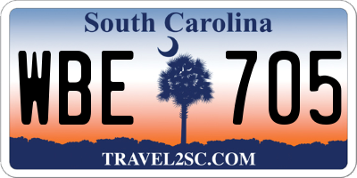 SC license plate WBE705
