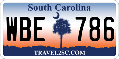 SC license plate WBE786