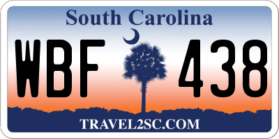 SC license plate WBF438