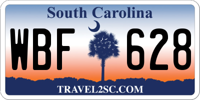 SC license plate WBF628